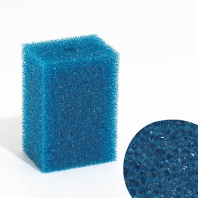 Губка прямоугольная для фильтра № 5, крупнопористая, 6 х 8 х 12 см, синяя