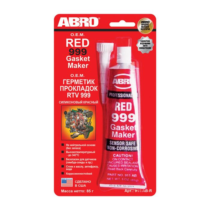Герметик прокладок ABRO RED 999 силиконовый OEM, красный, 85 г