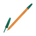 Ручка шариковая 0,7 мм, стержень зелёный, корпус оранжевый с зелёным колпачком - Фото 2