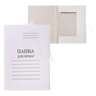 Папка для бумаг с завязками Calligrata, мелованный картон, 370 г/м2, до 200 листов, белая - фото 9251408