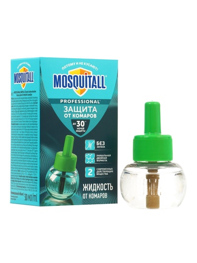 Дополнительный флакон-жидкость от комаров Mosquitall, 30 ночей, 30 мл
