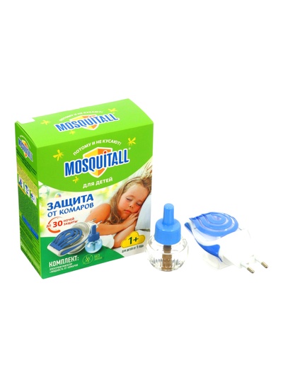 Комплект Mosquitall «Нежная защита для детей», электрофумигатор + жидкость от комаров, 30 ночей, 30 мл