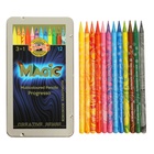 Карандаши цветные цельнографит 12 цветов Koh-I-Noor PROGRESSO MAGIC 8772, металлический пенал - Фото 4