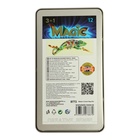 Карандаши цветные цельнографит 12 цветов Koh-I-Noor PROGRESSO MAGIC 8772, металлический пенал - Фото 9