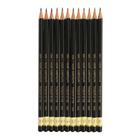 Набор карандашей чернографитных разной твердости 12 штук Koh-I-Noor TOISON D`OR 1902 ART 8B-8H, металлический пенал - фото 9572423