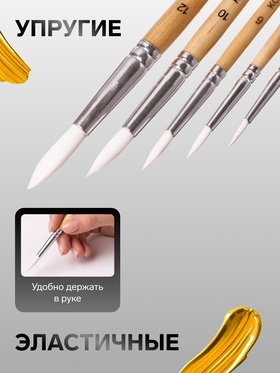 Набор кистей Синтетика 5 штуки Koh-I-Noor №2, 4, 6, 10, 12, круглые, блистер