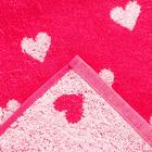 Полотенце махровое Крошка Я «Сердечки» 70х130 см, цв.розовый, 100% хл, 360гр/м2 - фото 119321922