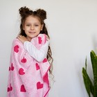 Полотенце махровое Крошка Я «Сердечки» 70х130 см, цв.розовый, 100% хл, 360гр/м2 - фото 119321923