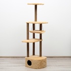 Комплекс для кошек с когтеточкой, угловой, с гамаком, 48×48×171 см, джут, искусственный мех, беж - Фото 3