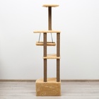 Комплекс для кошек с когтеточкой, угловой, с гамаком, 48×48×171 см, джут, искусственный мех, беж - Фото 5