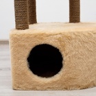 Комплекс для кошек с когтеточкой, угловой, с гамаком, 48 х 48 х 171 см, джут, искусственный мех, беж 6918527 - фото 16073903