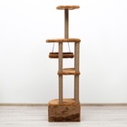 Комплекс для кошек с когтеточкой, угловой, 48×48×171 см, коричневый - Фото 5