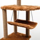 Комплекс для кошек с когтеточкой, угловой, 48 х 48 х 171 см, коричневый - фото 9355841