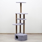 Комплекс для кошек, 48×48×171 см, угловой, с когтеточкой, с гамаком, серый - Фото 3