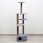 Комплекс для кошек, 48×48×171 см, угловой, с когтеточкой, с гамаком, серый - Фото 4