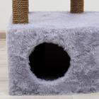 Комплекс для кошек с когтеточкой, угловой, с гамаком, 48 х 48 х 171 см, серый - Фото 8