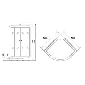 

Душевая кабина NG-302-01N, 100х100х220 см, поддон 16 см, стекло мозаика