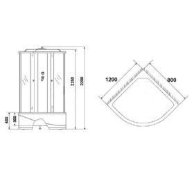 

Душевая кабина NG-310-01RN, 120х80х220 см, поддон 48 см, стекло мозаика