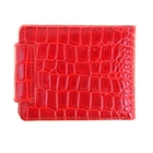 Кошелёк женский на кнопке, одно отделение, 4 кармана для карт, карман для мелочи на кнопке, крокодил красный - Фото 2