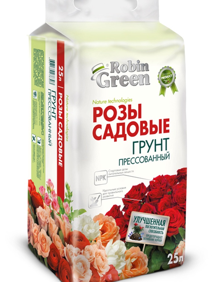Грунт для садовых роз Робин Грин прессованный 25 л