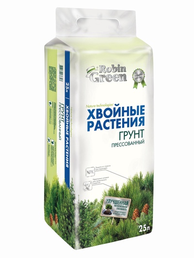 Грунт прессованный для хвойных растений «Робин Грин», 25 л