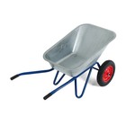 Тачка строительная, двухколёсная: груз/п 200 кг, объём 100 л, синие ручки 5104308 - фото 4522637