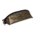 Пенал мягкий с 1 отделением, объёмный, 70 х 210 х 65, экокожа, эффект металлик, с наполнением, 8 предметов, «Чёрное золото» 6849707