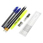 Пенал мягкий с 1 отделением, объёмный, 70 х 210 х 65, экокожа, эффект металлик, с наполнением, 8 предметов, «Чёрное золото» 6849707