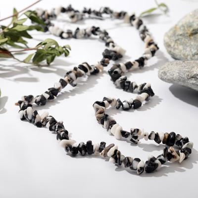 Бусы крошка «Опал чёрно-белый», 90см