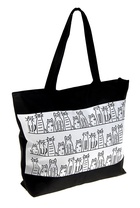 Сумка текстильная шопер на молнии, с подкладкой, 42×9×32 см, чёрный - Фото 5