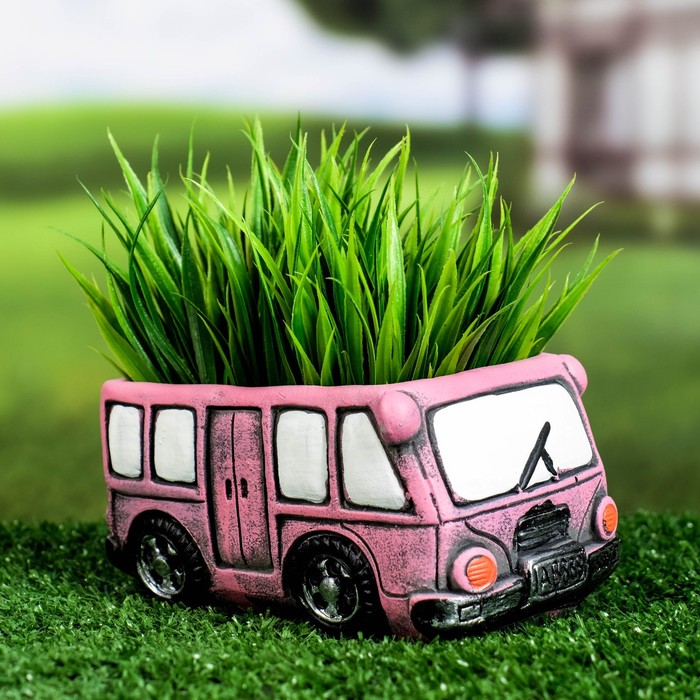 Горшок "Автобус Бон" розовый 14х8х7см - Фото 1