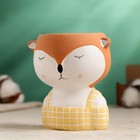 Декоративный горшок для цветов «Лисичка в жёлтом комбинезоне» керамический, 330 мл, 6×11 см - Фото 3