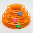 Игровой комплекс "Пижон" для кошек с 3 шариками, 24,5 х 24,5 х 13 см, оранжевый - Фото 3