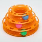 Игровой комплекс «Пижон» для кошек с 3 шариками, 24.5×24.5×13 см, оранжевый - Фото 3