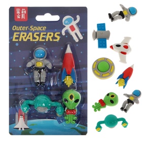Набор ластиков фигурных 4 штуки «Космос», МИКС  (артикул 6253661)  большой выбор товаров оптом и в розницу по низким ценам с доставкой