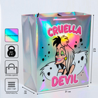 Пакет голография, горизонтальный, 25 х 21 х 10 см "Cruella Devil", Злодейки 5510791 - фото 9253220