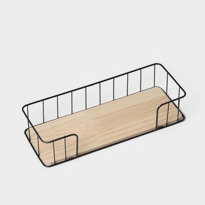 Полка Доляна «Санни», 7.8×34.7×13 см, чёрная