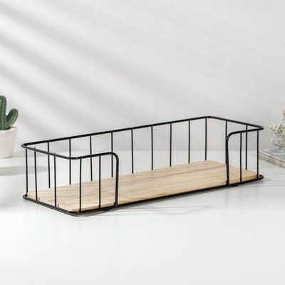 Полка Доляна «Санни», 7.8×34.7×13 см, чёрная