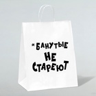 Пакет подарочный с приколами, крафт «Не стареют», белый, 24×14×28 см - Фото 2