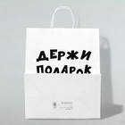 Пакет подарочный с приколами, крафт «Держи подарок», белый, 24 х 10,5 х 32 см - Фото 2