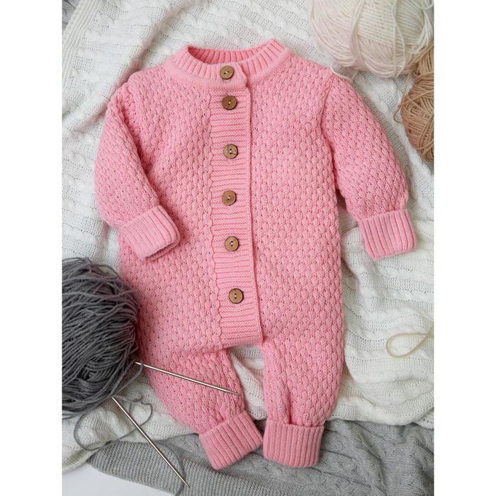 Комбинезон детский Pure Love Wool, вязаный, рост 74 см, цвет розовый