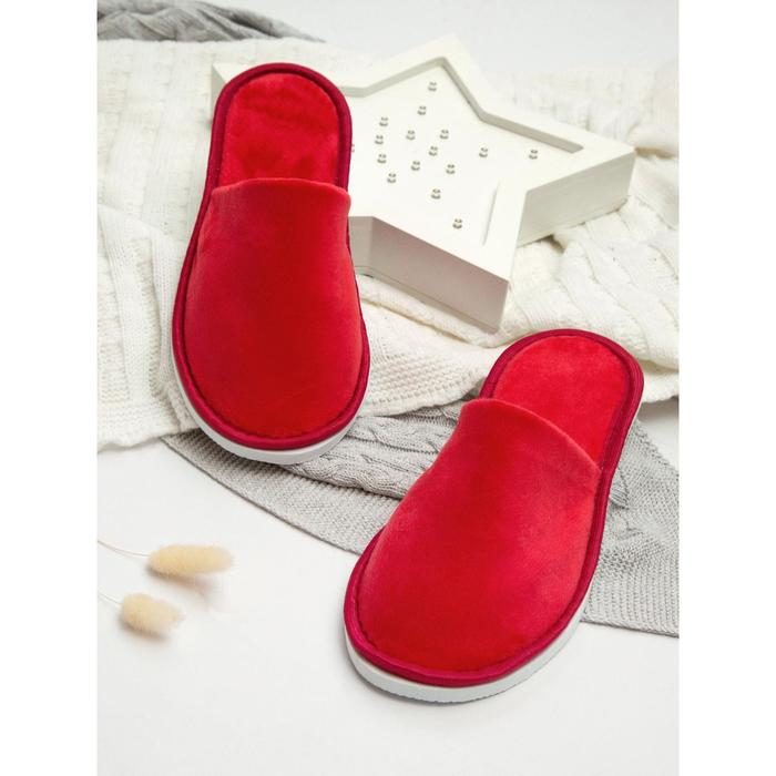 Тапочки женские AmaroHome, размер 36-38, цвет красный - Фото 1