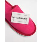 Тапочки женские AmaroHome, размер 36-38, цвет малиновый - Фото 7