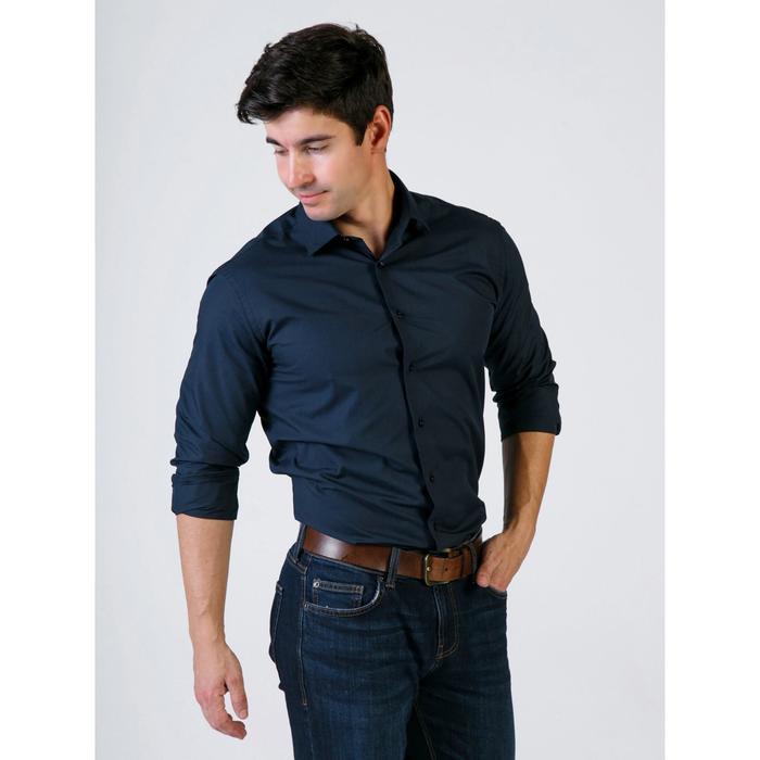 Рубашка мужская, рост 170-176, размер 44, цвет тёмно-синий