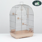 Клетка для птиц "Пижон" №101, хром , укомплектованная, 41 х 30 х 65 см, бежевая - фото 318521188