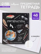 Предметная тетрадь по литературе Calligrata «Доска», 48 листов, в линейку, со справочным материалом, обложка из мелованного картона - Фото 1