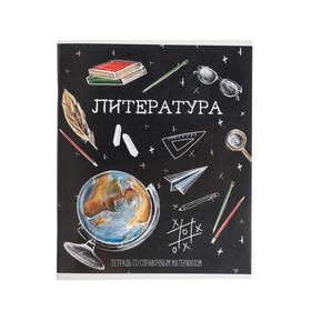 Тетрадь предметная "Доска", 48 листов в линейку "Литература", обложка мелованный картон, блок офсет 5927032