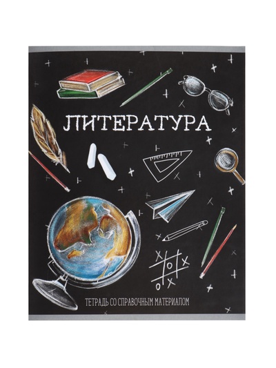 Предметная тетрадь по литературе Calligrata «Доска», 48 листов, в линейку, со справочным материалом, обложка из мелованного картона