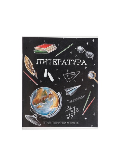 Предметная тетрадь по литературе Calligrata «Доска», 48 листов, в линейку, со справочным материалом, обложка из мелованного картона