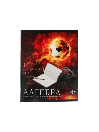 Предметная тетрадь по алгебре Calligrata «Футбол», 48 листов, в клетку, со справочным материалом, обложка из мелованного картона